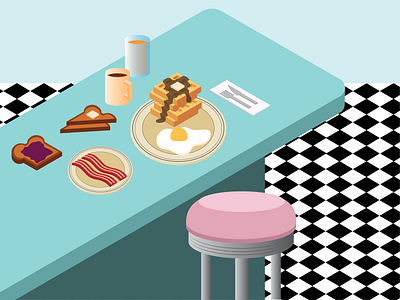 Winsteads branding breakfast colorful design diner food graphic graphic design illustration isometric isometric design isometric illustration kansas city winsteads