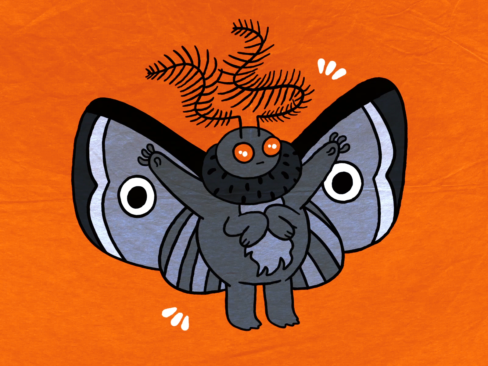 Mothman 2d animation cute doodle fanart folklore gif illustration mothman