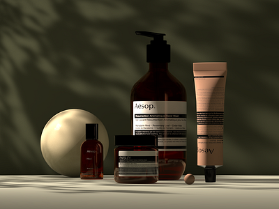 Aesop product modelling 3d 3d art c4d cinema4d design products wellbeing wellness