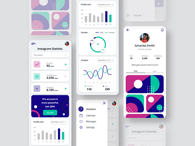 Dashboard mobile version colorful dashboad dashboard design dashboard ui design inspiration instagram mobile mobile ui redesign ui ux web