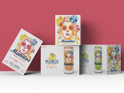 Mamitas Hard Seltzer 12 Pack 12 pack beverage brewing design drinks hard seltzer illustration keyshot logo typography