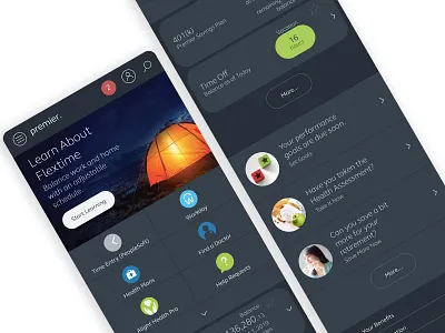 HR Mobile App Dark UI cloud dark ui hr cloud ui uidesign ux uxdesign