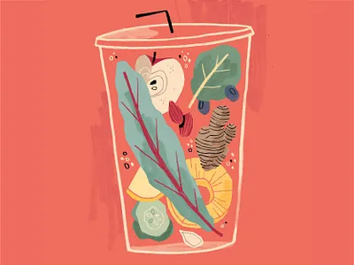 Power Smoothie beverage food fruit illustration vegetable