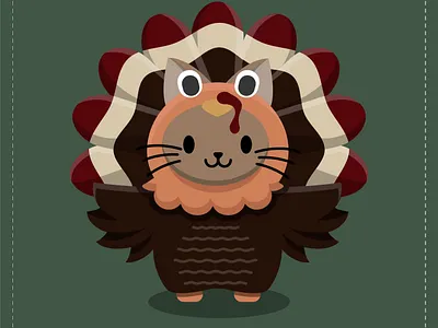 Turkey Kitty autumn cats children cute fall harvest holiday illustration kitty pattern pattern design surface pattern surface pattern design thanksgiving turkey turkey day vector