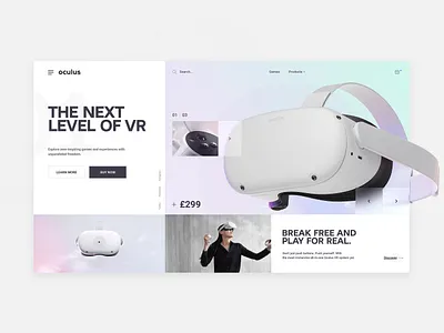 Oculus Concept Exploration app clean concept design fun interface light product ui ux xd