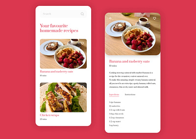 Recipe app cookbook dailyui dailyuichallenge design food recipe ui ux