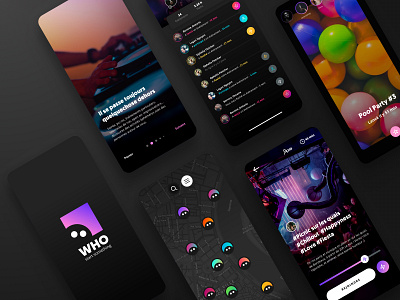 WHO - What Happen Out - Outdoor activities event app mobile design party uidesign user interface uxdesign