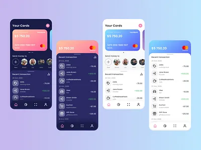 Mobile bank - App Design app appdesign banking bankingapp creative dark mode figma lightmode mobile app mobile ui uiux uiuxdesign