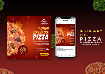 Spacial Vegetable Pizza | Foods Promotion Banner