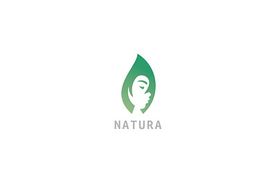 Natura-Leaf Girl Logo design female female logo green leaf makeup natural nature nature art