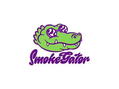 Smokegator aligator character character design logo logo design logodesign logotype smoker smokeshop