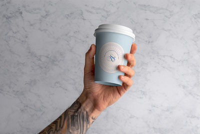 Colette's Coffee & Wine Bar Coffee Cup Packaging Design blue branding coffee coffee cup logo mark packaging