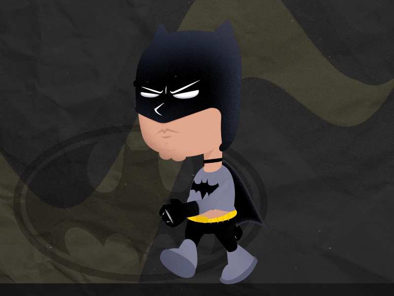 Batman after effect animated gif animation design illustration superhero vector walkcycle