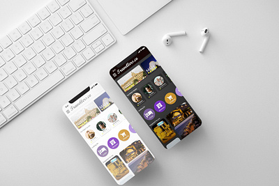 Traveling Guide App UX Design app branding design flat minimal type ui ux