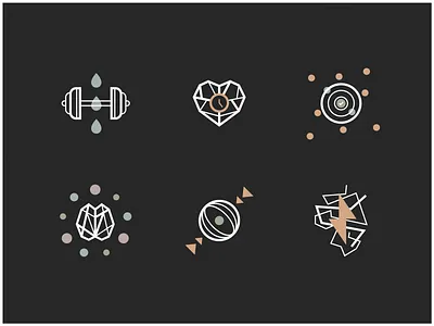 Fractal Brand Icons brand identity brand identity design branding fractal icons iconset low poly neutral colors