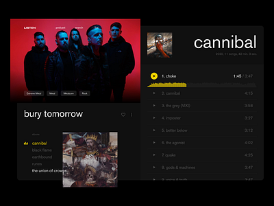 Playlist of the day app application black conception dark design designer designs music player ui ui ux yellow