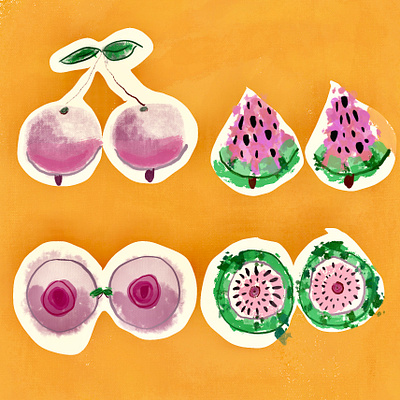 Boobieliscous colours design fruit illustration procreate