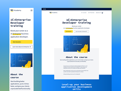 Academy Website — 1C:Enterprise Developer training academia academy cat clean design clean ui clean ui design courses online course online courses online school service site sites study web site design webdesign website website design websitestyle