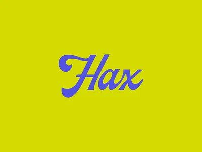 Hax Swing Shax - word mark (majorelle blue on pear) branding caligraphy design display font green hax illustrator logo logotype minimal purple word script type typeface typography vector wordmark wordmarks