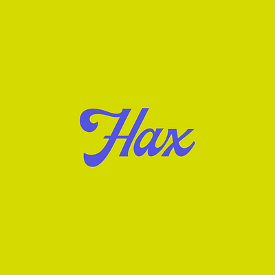 Hax Swing Shax - word mark (majorelle blue on pear) branding caligraphy design display font green hax illustrator logo logotype minimal purple word script type typeface typography vector wordmark wordmarks