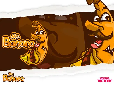 MR BANANA MASCOT adobeillustator banana cartoon character culinary food foodtruck illustration logo mascot