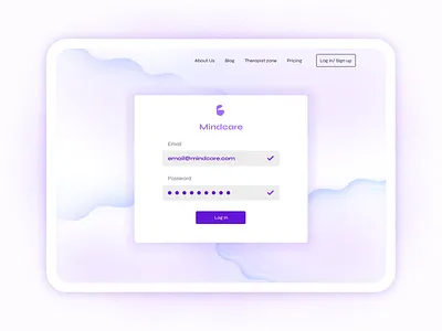 Login Screen for Mental Health website branding design health app healthcare illustration mental health awareness mentalhealth typography ui vector web