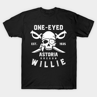 One-eyed willie pirate funny t-shirt caribbean funny funny design gift ideas horror pirate pirates of the caribbean skull