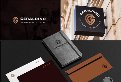 Geraldino Advocacia | Visual Identity black branding design lawyer logo military shield shield logo visual identity