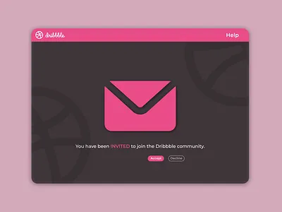 Daily UI 078 clean daily ui daily ui 078 daily ui 78 dailyuichallenge darkmode dribbble dribbble invite dribbble redesign dribbble ui figma figmadesign invitation invite pending pending invitation pending invite pink ui ux