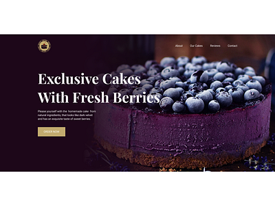 Landing page hero shot berries cakes cta design hero landing page logo main page