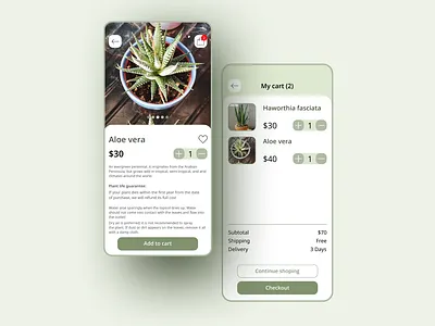 Flower Shop aloe aloe vera app app design application design e commerce e commerce app flower flower shop plants shop shopping app shopping cart succulent ui ui ux ui design uidesign uiux