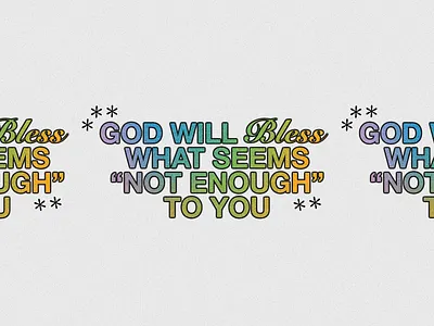 God Will Bless What Seems "Not Enough" To You fun month quote tc transformation church