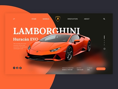 Lamborghini Landing Page black lamborghini landing page landing page concept landing page design landing page ui orange ui ui design uidesign uiux userinterface