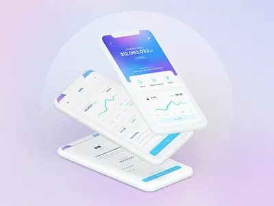 Robo Investment - UI Kit app bigsur chart design finance fintech ios mobile mobile app mockup money pay payment purple stock ui uidesign uikit ux uxdesign