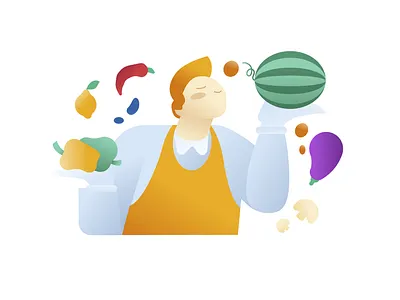 Shopper character design delivery flat gradient illustration shopper shopping vector