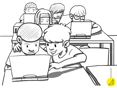 in class flat illustration minimal