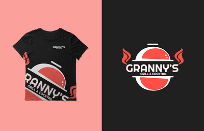granny grill and cocktail logo design branding grill logo logo design t shirt design