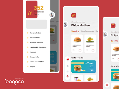 Mcdonalds Mobile App Concept best navigation clean design creative dhipu dhipu mathew hogoco hogoco studio interaction design mcdonald mcdonalds mcdonalds mobile app menu menu ideas minimal mobile ux navigation ideas