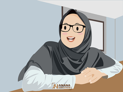 Muslimah berkacamata branding design flat icon illustration illustrator muslimah vector woman woman illustration