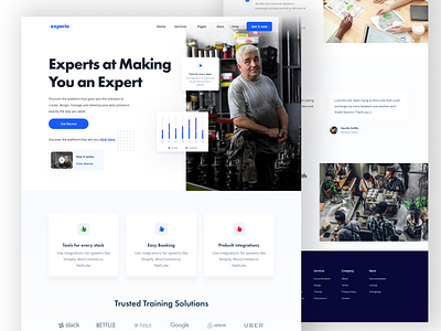 Experts at Making You an Expert blue design ui ux web white