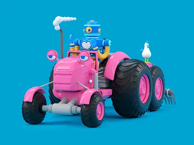 ROBOT 3d c4d character chicken octane render robot vector