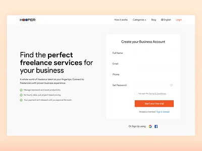 Hooper Website Freelancing chennai colors form formdesign freelance gradient minimal ui uidesign