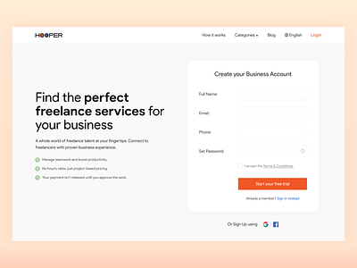 Hooper Website Freelancing chennai colors form formdesign freelance gradient minimal ui uidesign