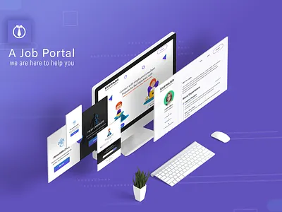 A Job Portal illustrator job listing jobs photoshop portrait illustration resume typography ux