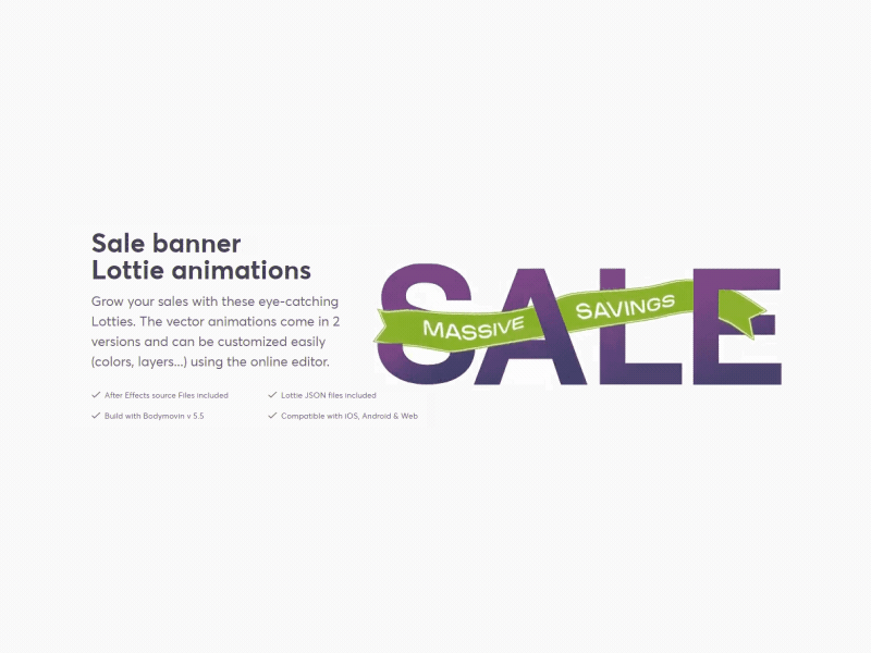 Sale banner Lottie animation animated animation background banner buy lottie lottiefiles promo retail ribbon sale shop