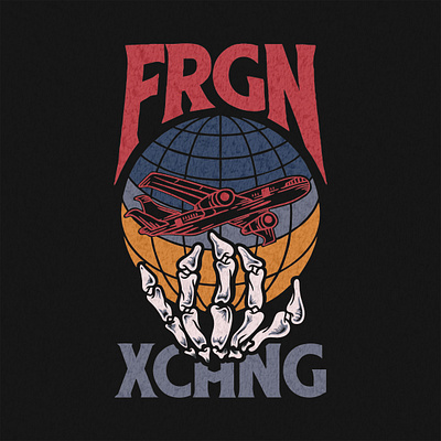 frgn xchng logo apparelbrand artwork badgedesign clothing brand clothingdesign designwork illustration merchandise skull art streetwear