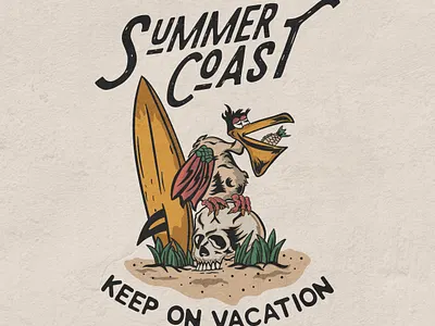 summer coast apparelbrand artwork badgedesign branding clothingdesign designwork illustration merchandise skull art streetwear