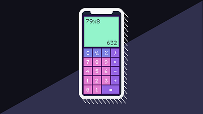 Retro calculator design - DailyUI #4 calculator calculator ui daily ui dailyui dailyui 004 dailyui4 dailyuichallenge day4 french ui