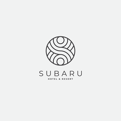 Subaru Hotel & Resort logo design branding design flat illustrator logo logo design minimal vector