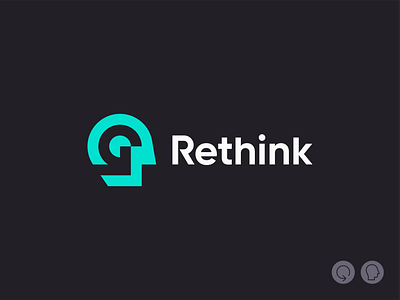 Rethink arrow arrow logo arrowhead back brain branding face head human icon logo logomark logomarks man mark negative space rethink rewind symbol think